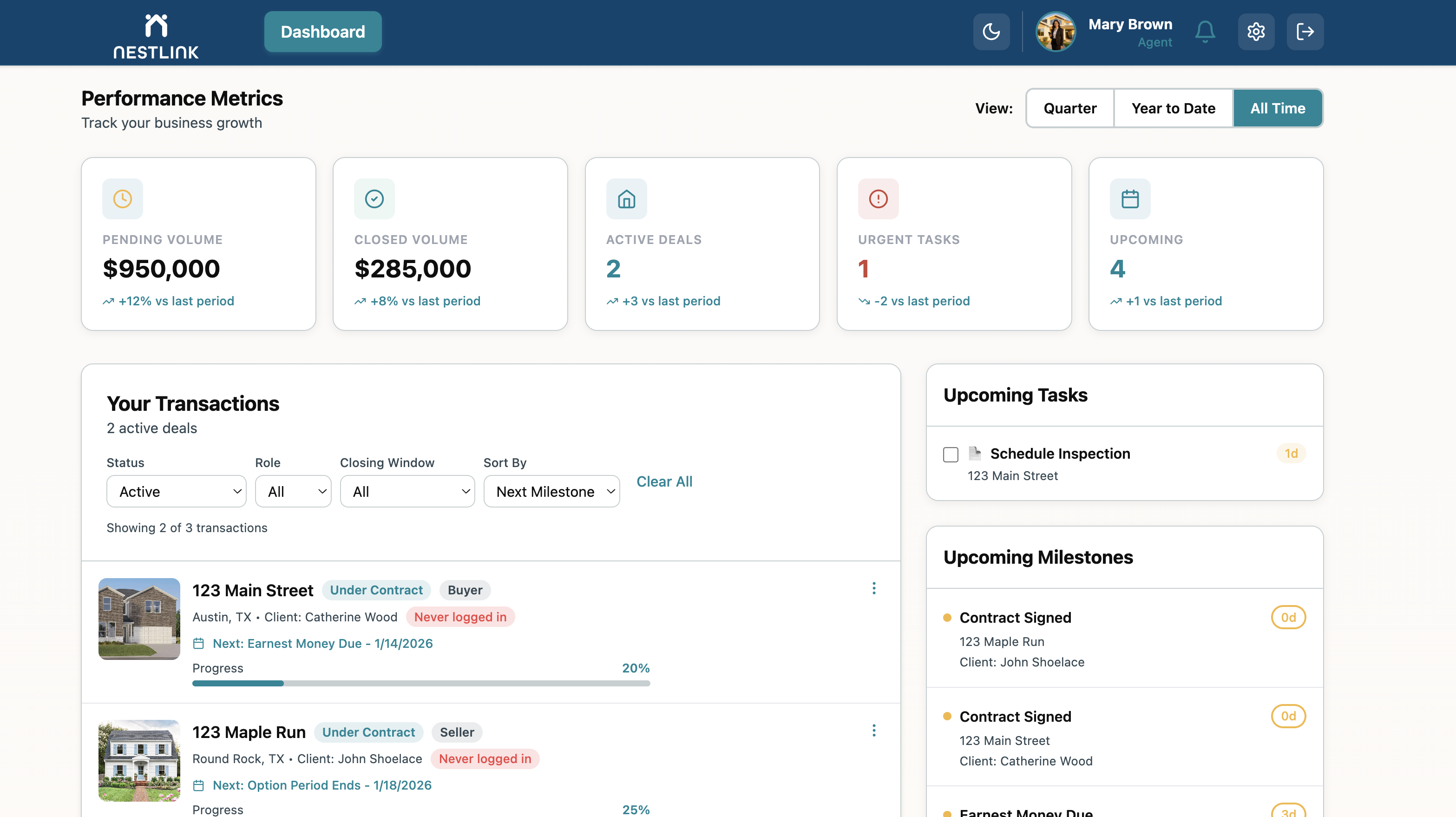 Agent Overview Dashboard